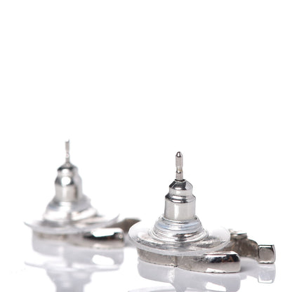 Chanel Crystal CC Earrings Silver 3 of 5