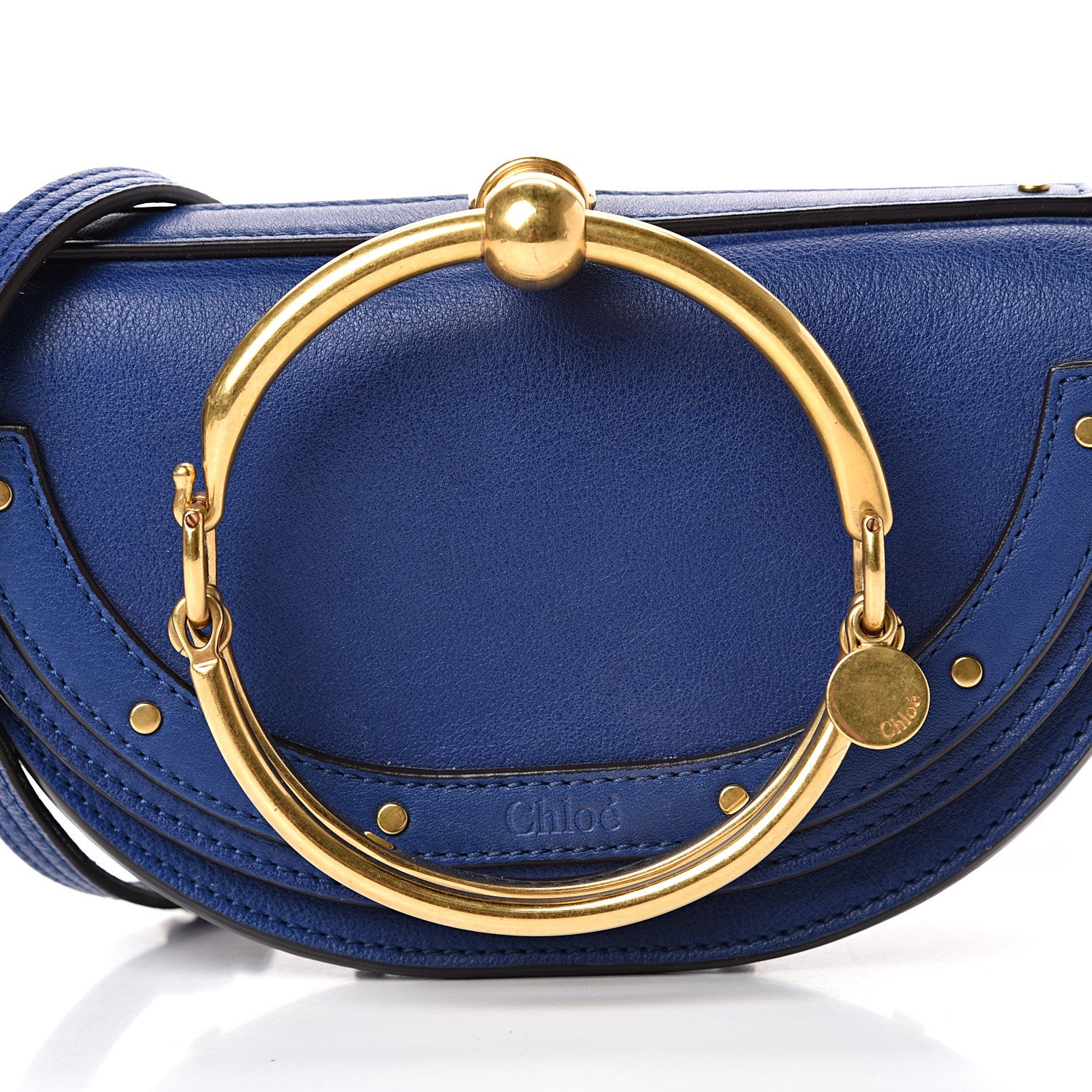 Chloe Calfskin Small Nile Bracelet Minaudiere Bag Majesty Blue 8 of 13
