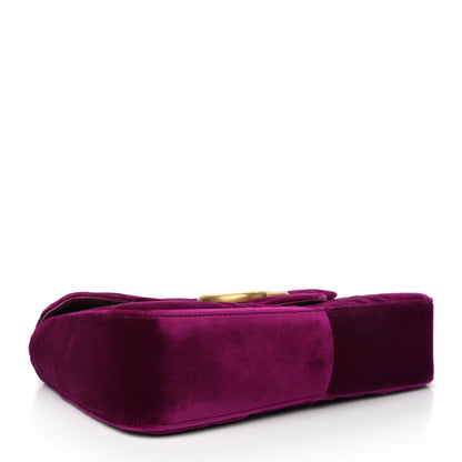 Gucci Velvet Matelasse Medium GG Marmont Shoulder Bag Fuchsia Violet Cyclamen 4 of 11