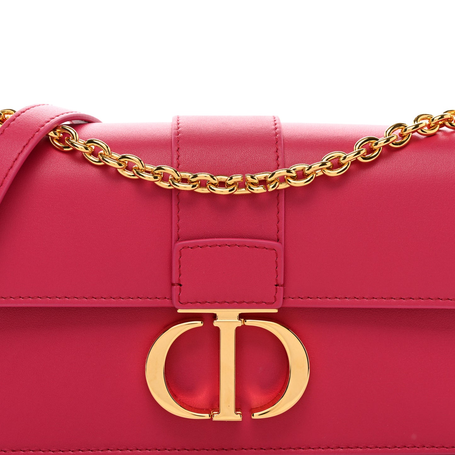 Grained Calfskin 30 Montaigne East West Chain Flap Bag Passion Pink