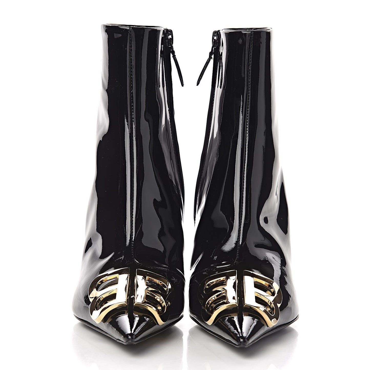 Patent BB Pointy Toe Ankle Booties 39.5 Black