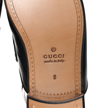 Gucci Goatskin Stripe Mens Horsebit Slingback Slippers 8 Black 8 of 12