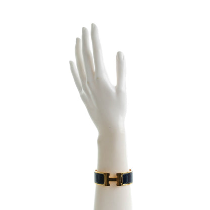 Hermes Enamel Wide Clic Clac H Bracelet PM Indigo 2 of 5