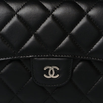 Chanel Lambskin Quilted Large Flap Wallet Black 9 of 10
