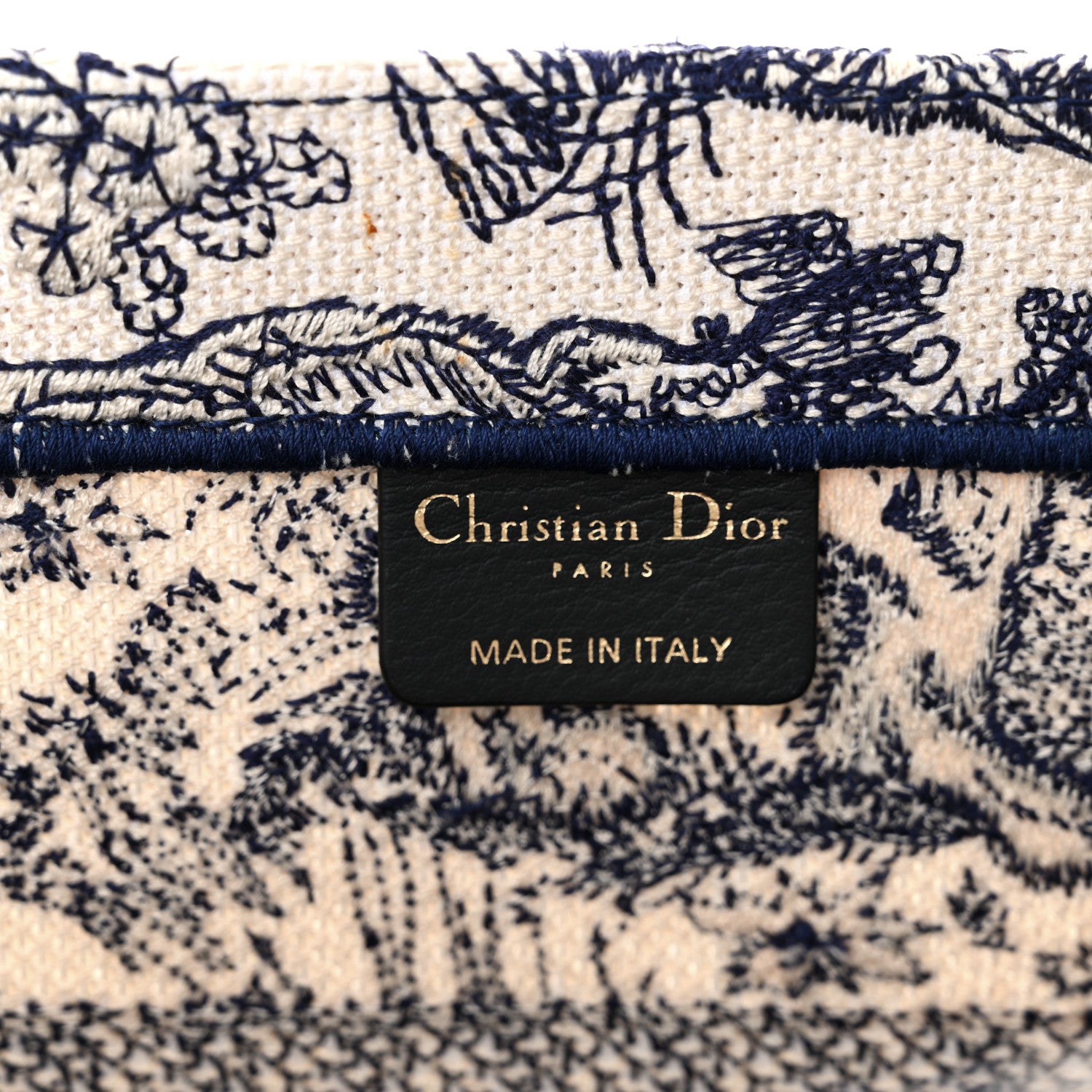Christian Dior Canvas Embroidered Medium Dioriviera Toile De Jouy Reverse Book Tote Blue 6 of 13