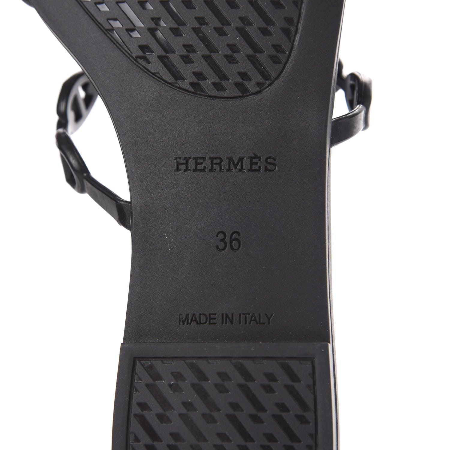 Hermes Rubber Chaine d'Ancre Rivage Sandals 36 Black 7 of 8