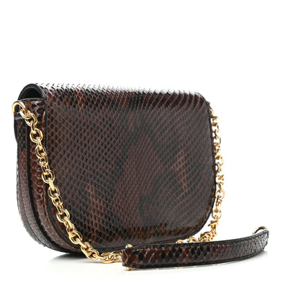 Celine Snakeskin Medium Chain Maillon Triomphe Brown 3 of 8