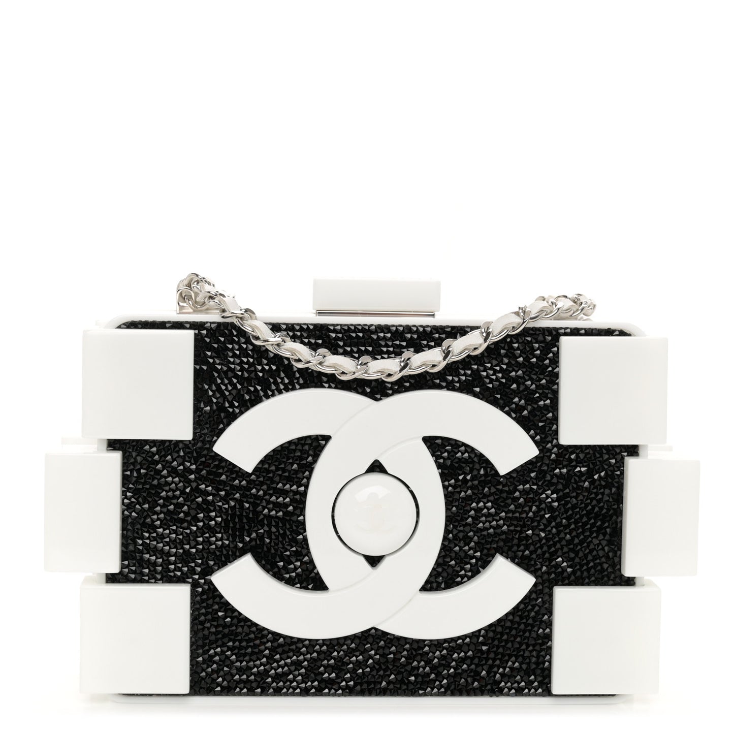 Plexiglass Crystal Lego Clutch White Black