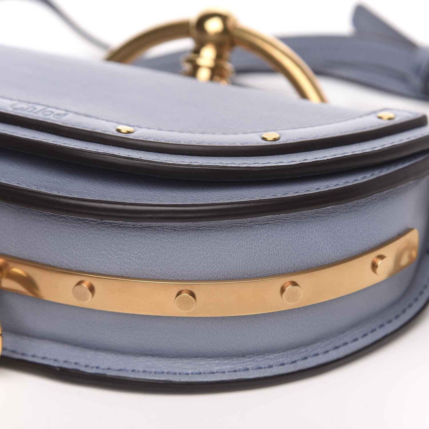 Chloe Calfskin Small Nile Bracelet Minaudiere Bag Washed Blue 9 of 9