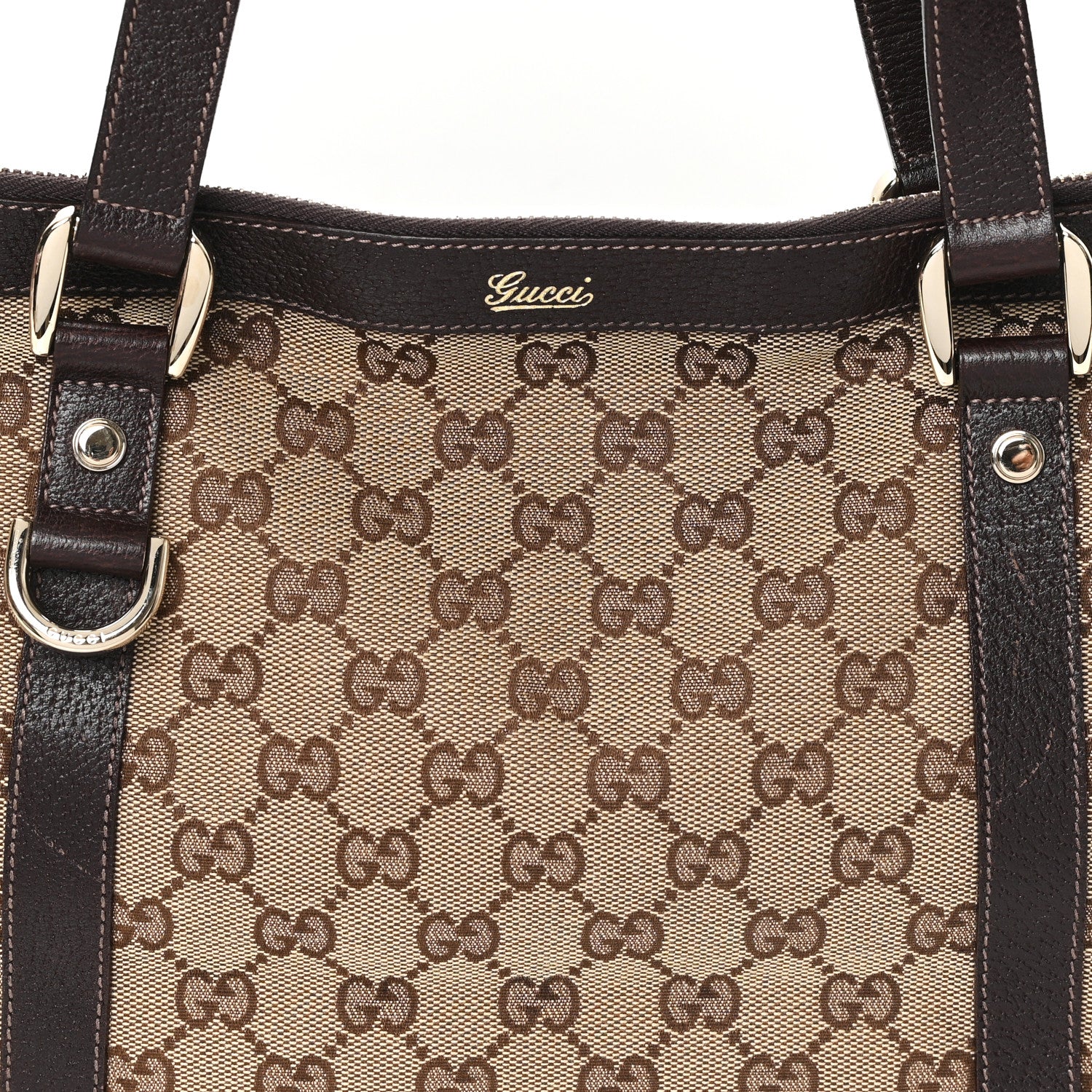 Gucci Monogram Medium Abbey Tote Dark Brown 7 of 9
