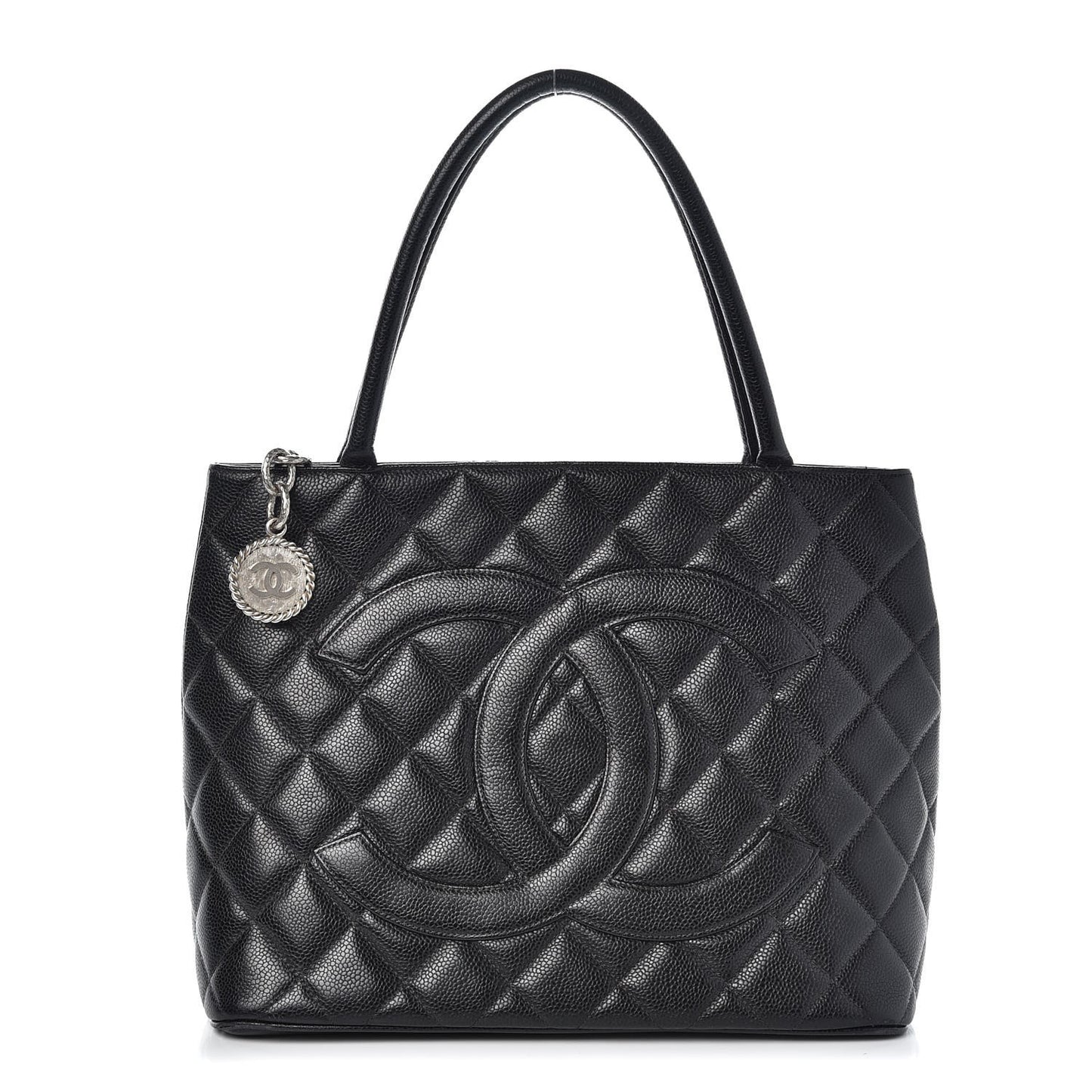 Caviar Quilted Medallion Tote Black