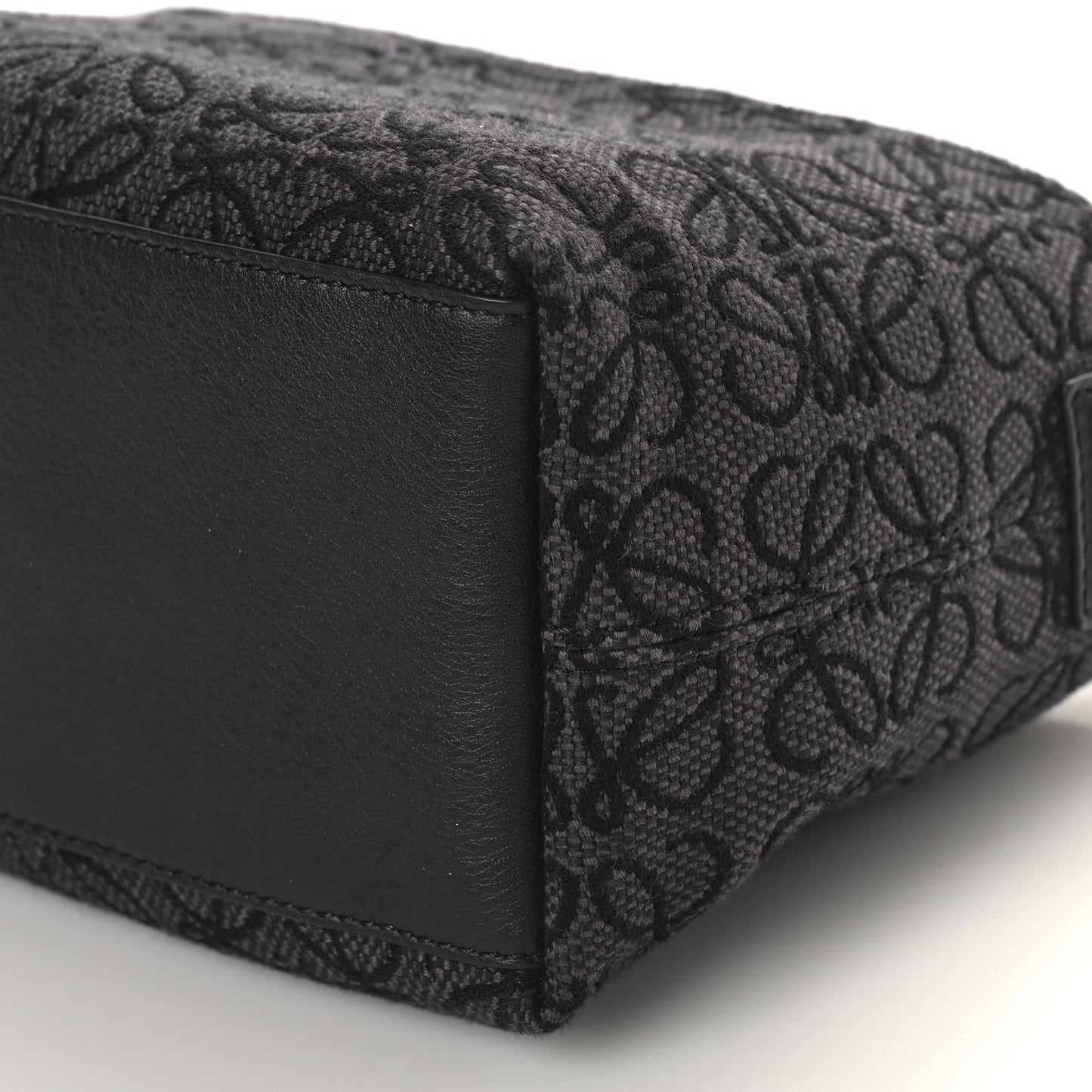 Jacquard Anagram Calfskin Small Cubi Bag Anthracite Black