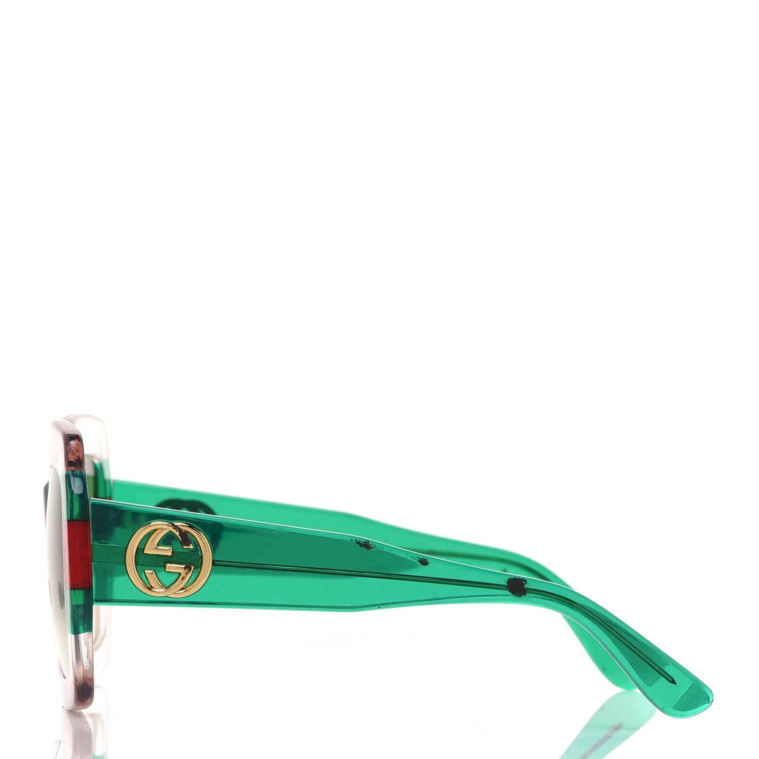 Gucci Square Web Frame GG0178S Sunglasses Green Red 3 of 10