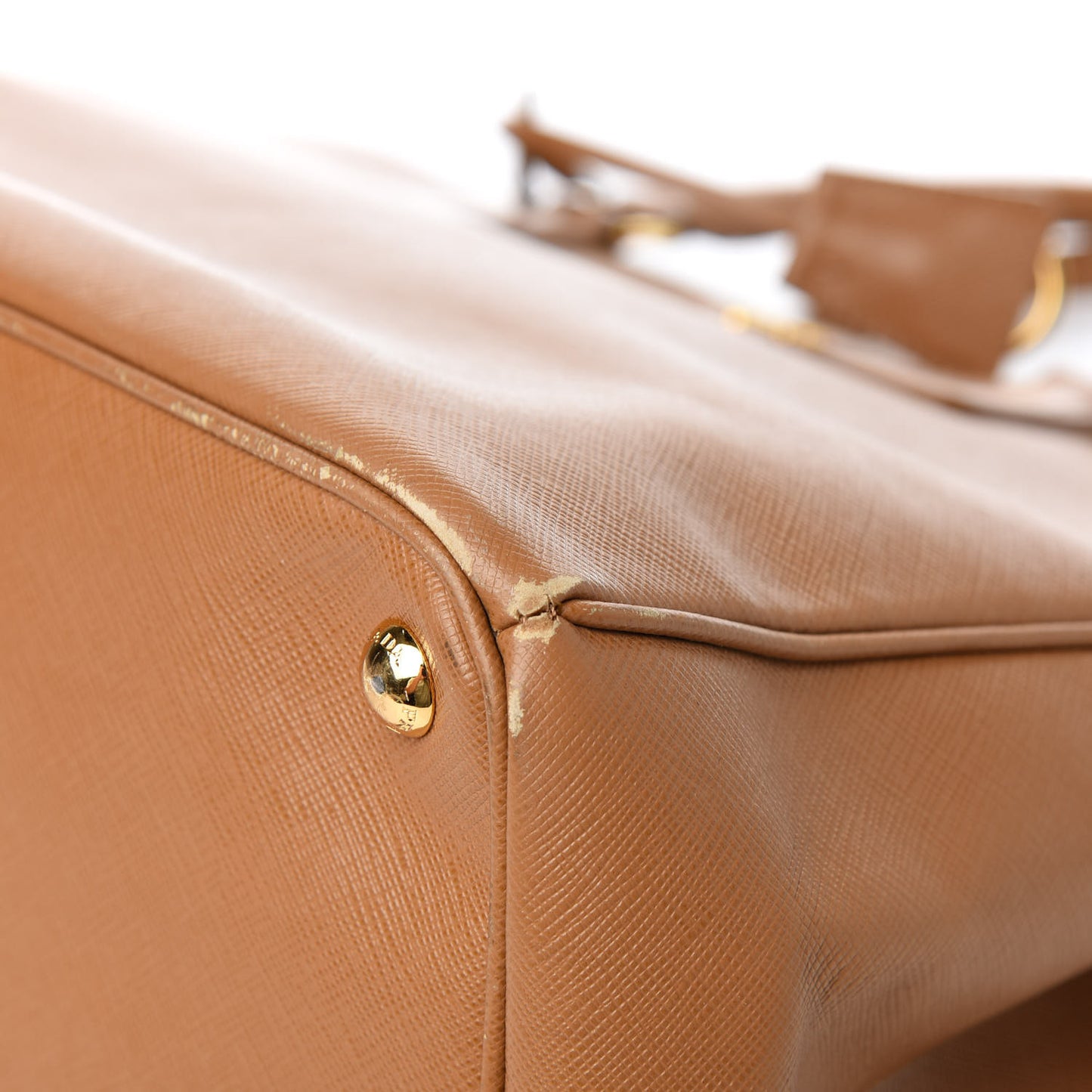 Saffiano Large Galleria Double Zip Tote Caramel