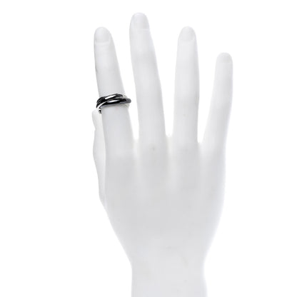 Cartier 18K White Gold Black Ceramic Trinity Ring 58 8.5 2 of 6