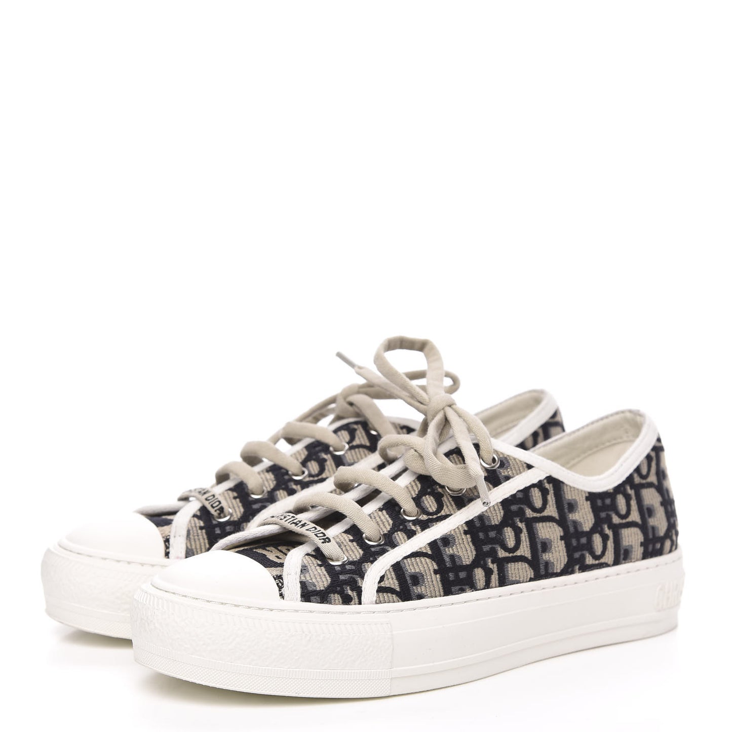 Canvas Oblique Walk'N'Dior Low Top Sneakers 38 Deep Blue