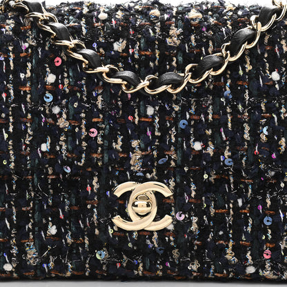 Chanel Glittered Tweed Quilted Mini Rectangular Flap Navy Blue Mulitcolor 8 of 12
