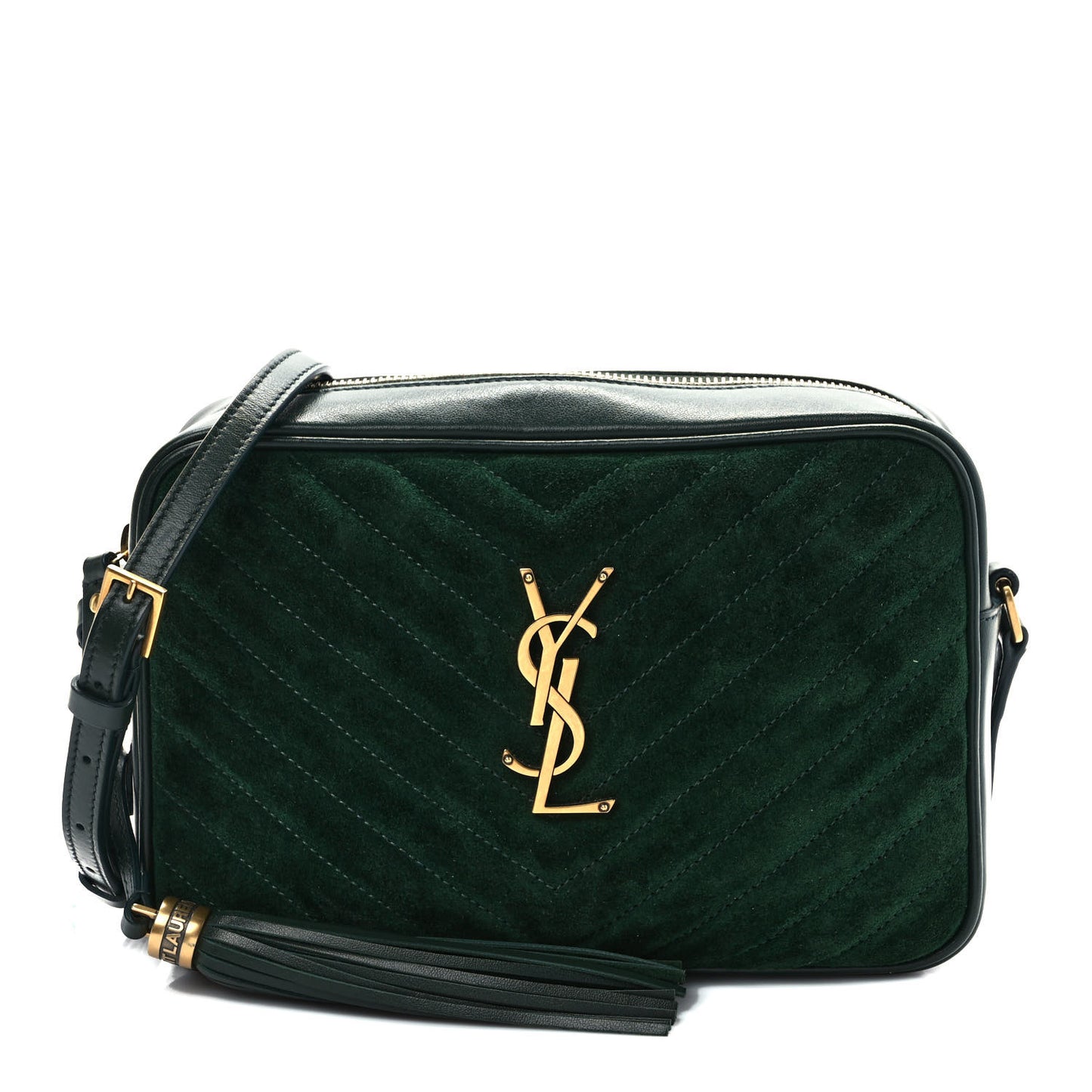 Suede Calfskin Monogram Lou Camera Bag Vert Fonce