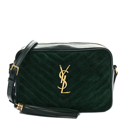 Saint Laurent Suede Calfskin Monogram Lou Camera Bag Vert Fonce 1 of 9