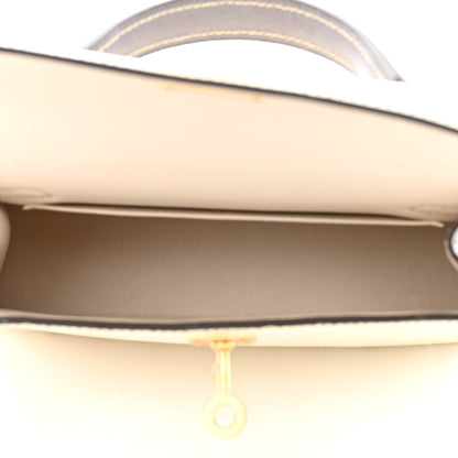 Hermes Ostrich Horseshoe Kelly Sellier Mini 20 Nata Gris Agate 5 of 11