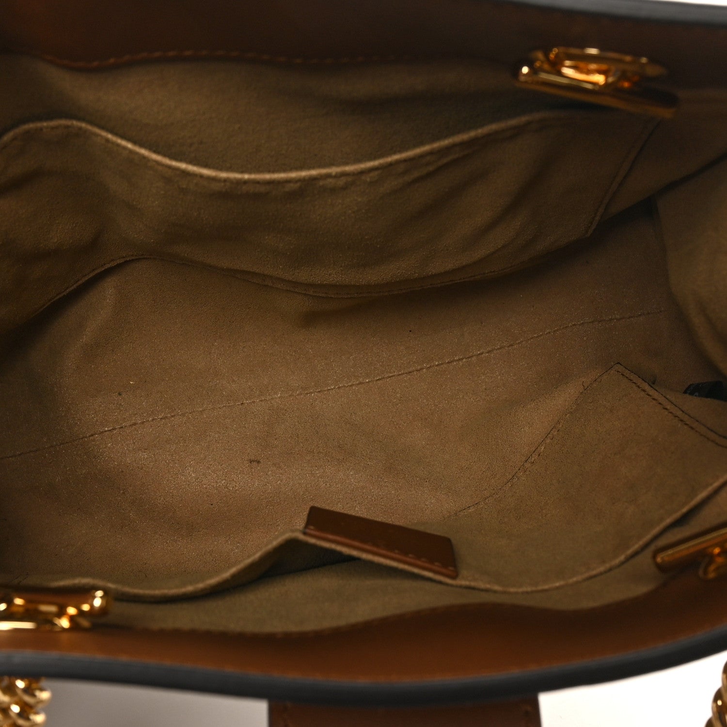 Gucci GG Supreme Monogram Calfskin Small Padlock Tote Beige Ebony Tuscany 5 of 10