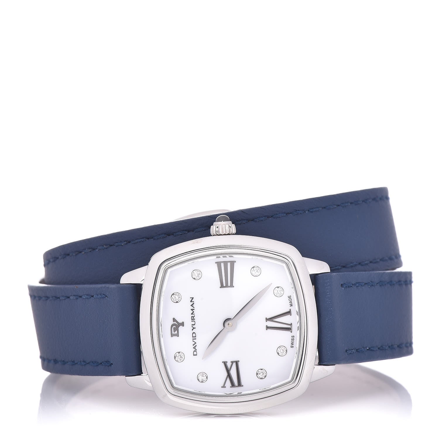 David Yurman Stainless Steel Calfskin Diamond 27mm Albion Wrap Quartz Watch 3 of 8