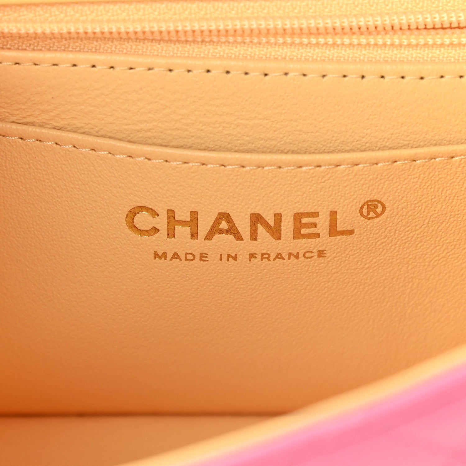 Chanel Lambskin Quilted Mini Rectangular Flap Pink Yellow 6 of 9