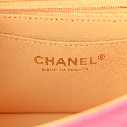 Chanel Lambskin Quilted Mini Rectangular Flap Pink Yellow 6 of 9