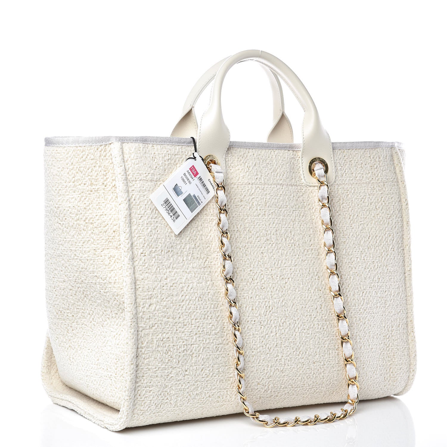 Chanel Lurex Boucle Medium Deauville Tote White 3 of 9