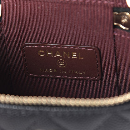 Chanel Caviar Quilted Small Vertical Coco Beauty Vanity Case With Chain Black 5 of 7
