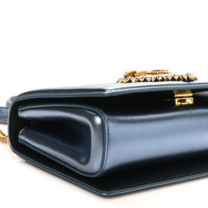 Dolce & Gabbana Metallic Nappa Quilted Medium Devotion Crossbody Bag Blue 8 of 9