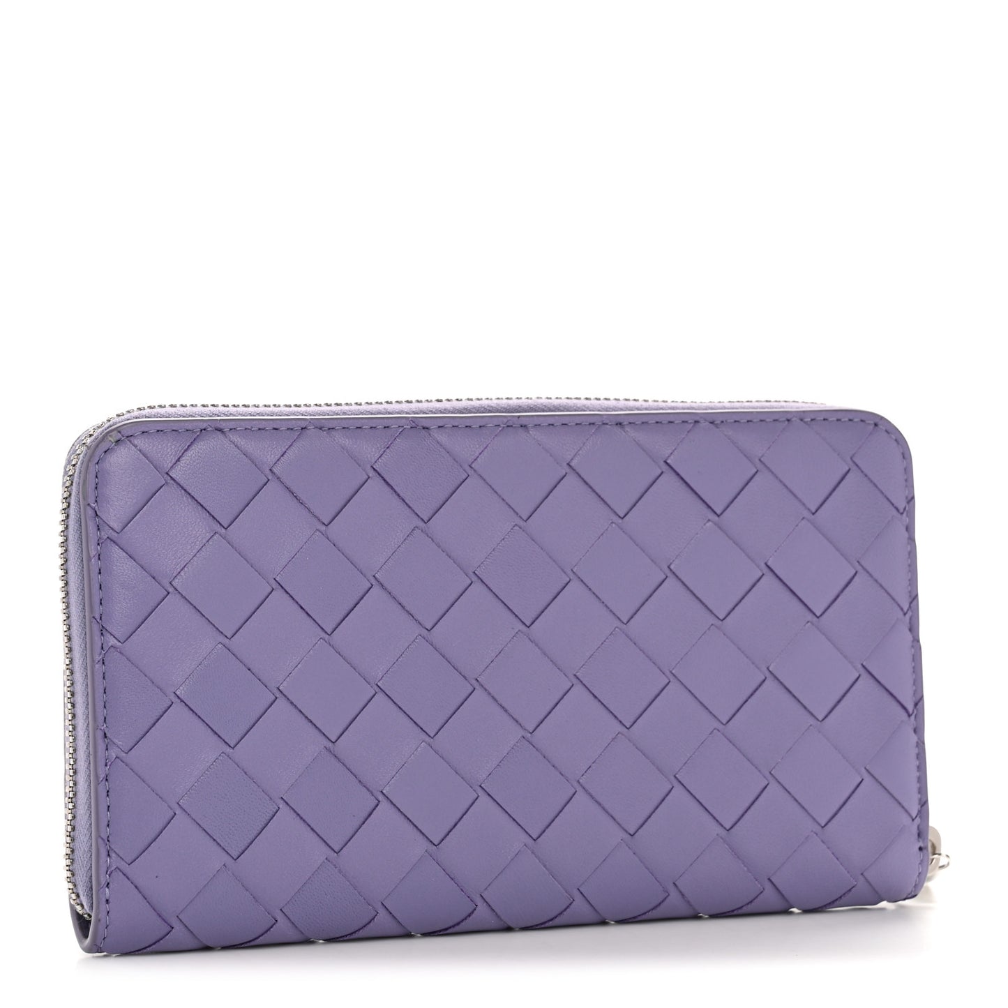 Nappa Intrecciato Zip Around Wallet Lavender