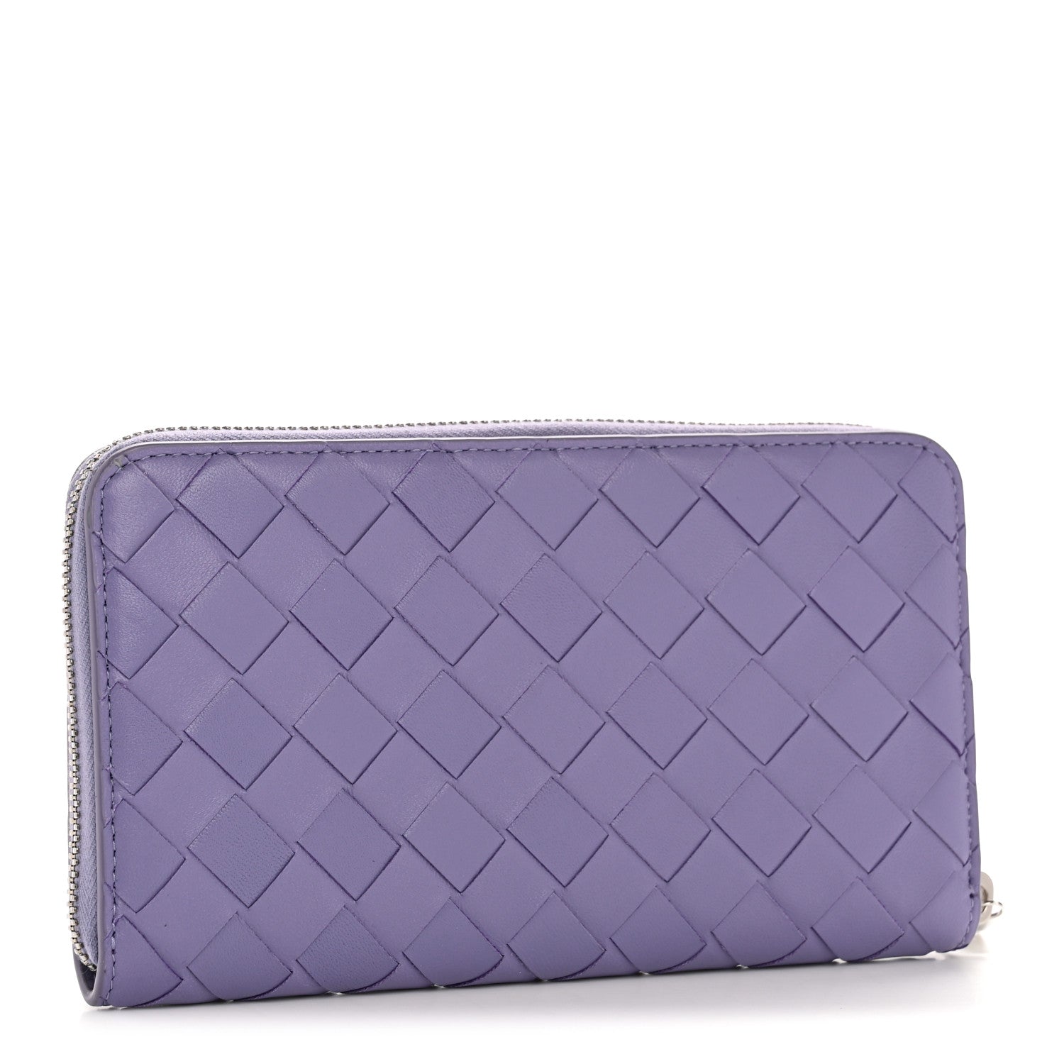 Bottega Veneta Nappa Intrecciato Zip Around Wallet Lavender 3 of 10