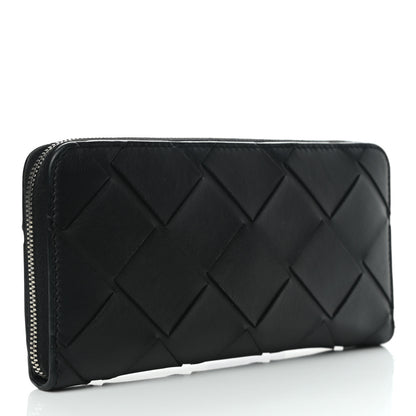 Bottega Veneta Nappa Maxi Intrecciato Zip Around Wallet Black 2 of 5