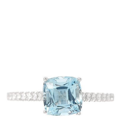 Tiffany Platinum Diamond Aquamarine 1.50ct Legacy Ring 52 6 1 of 5
