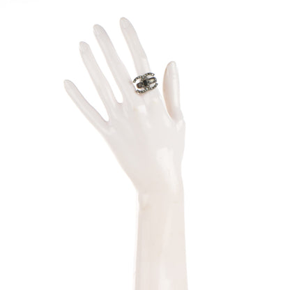 Chanel Ruthenium Crystal CC Ring 5.5 2 of 5