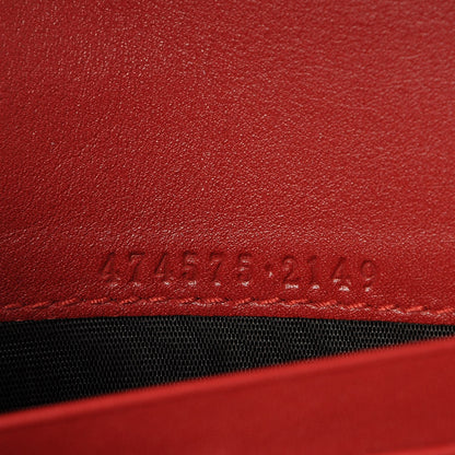 Gucci Calfskin Matelasse GG Marmont Chain Wallet Hibiscus Red 7 of 8