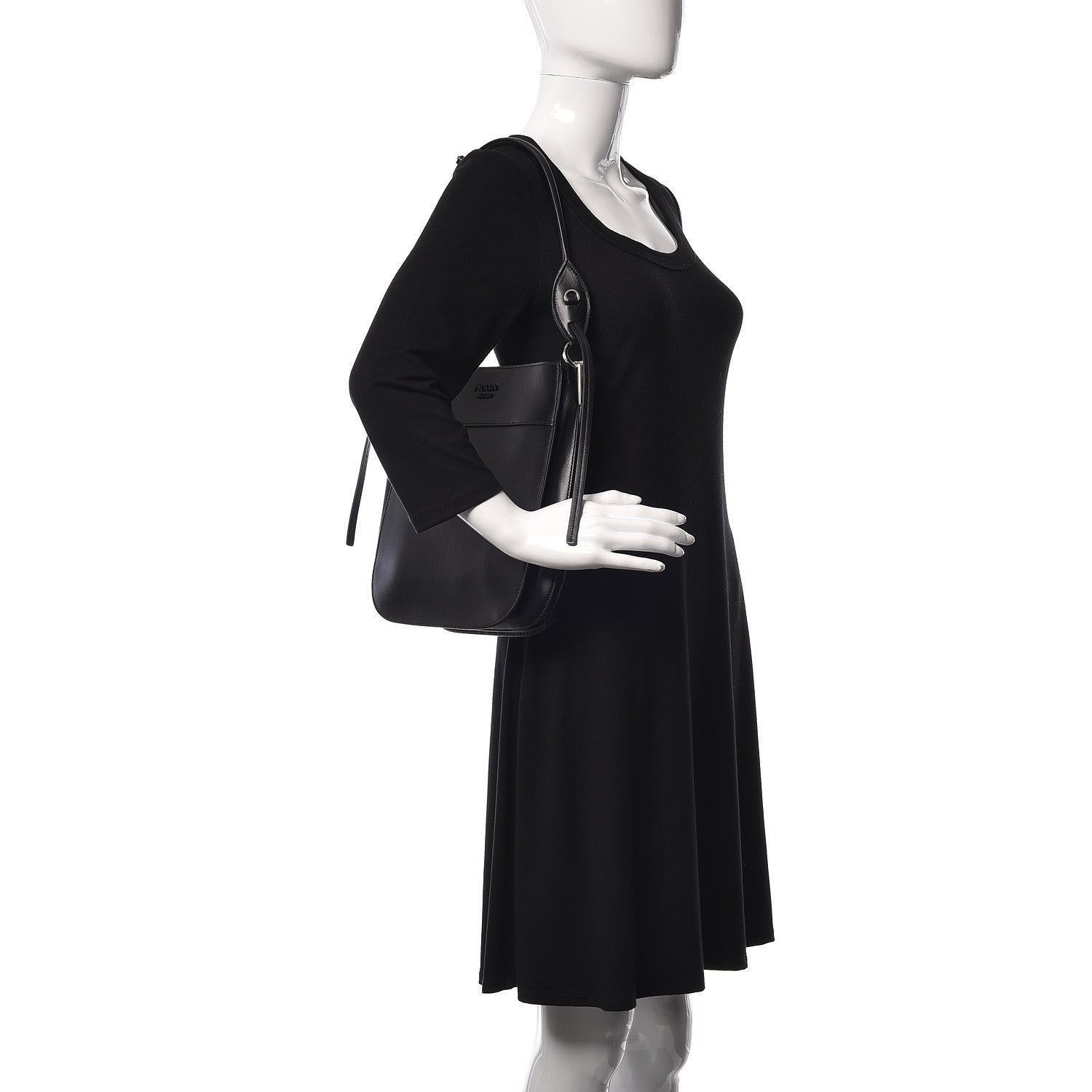 Prada City Calfskin Large Margit Bag Black 2 of 10