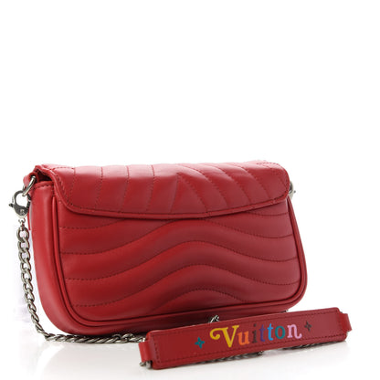 Louis Vuitton Calfskin New Wave Chain Pochette Scarlet 3 of 10