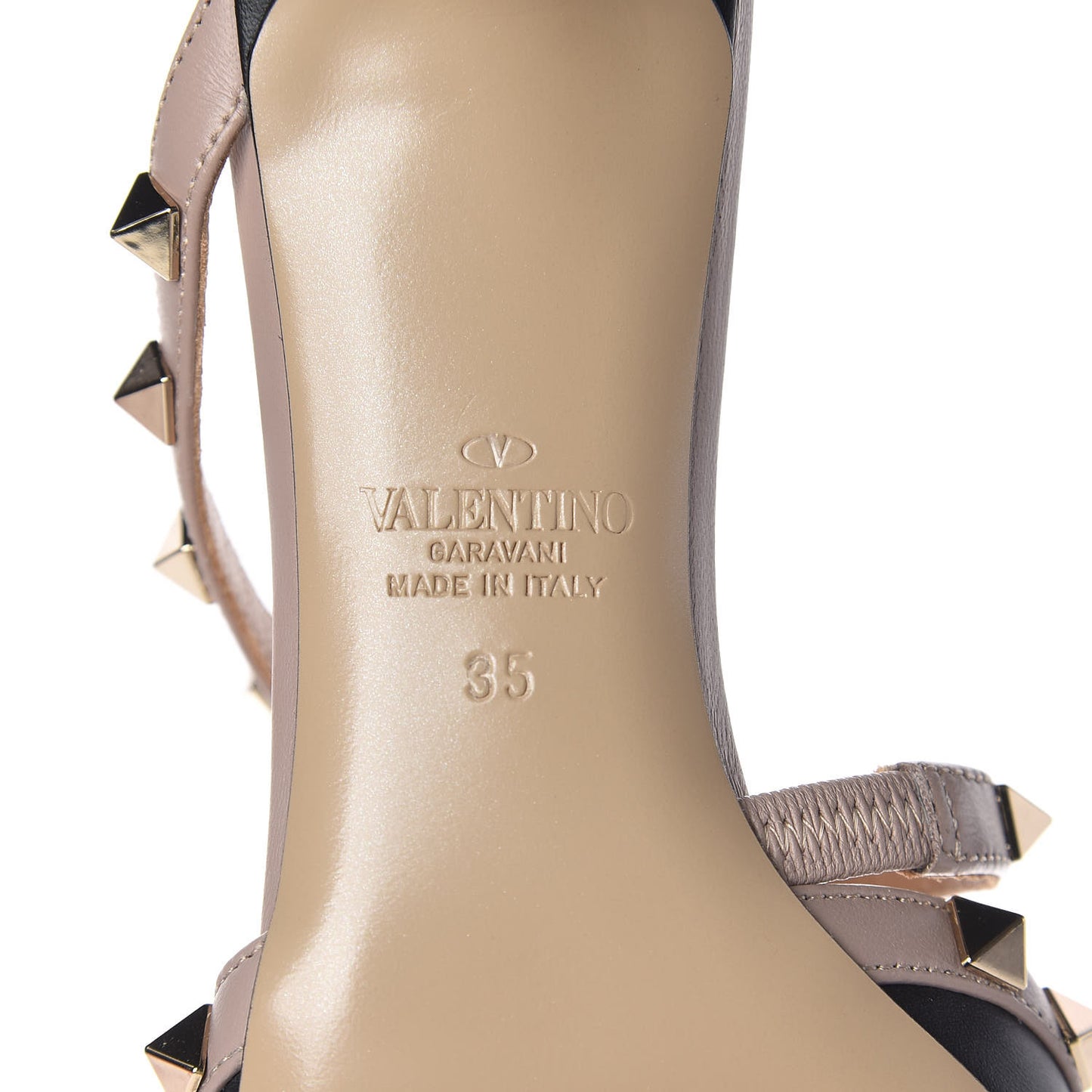 Calfskin Nappa Rockstud Cross Strap 50mm Mules 35 Black Poudre