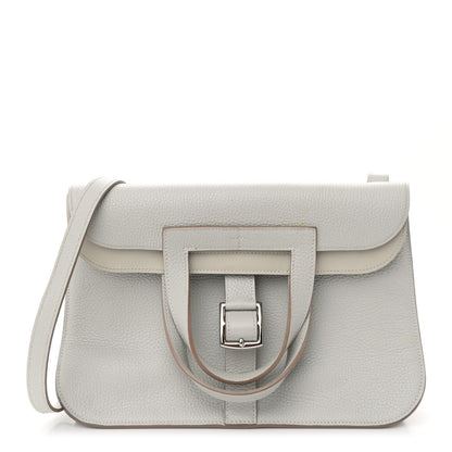 Hermes Taurillon Clemence Halzan 31 GM Gris Perle 1 of 11