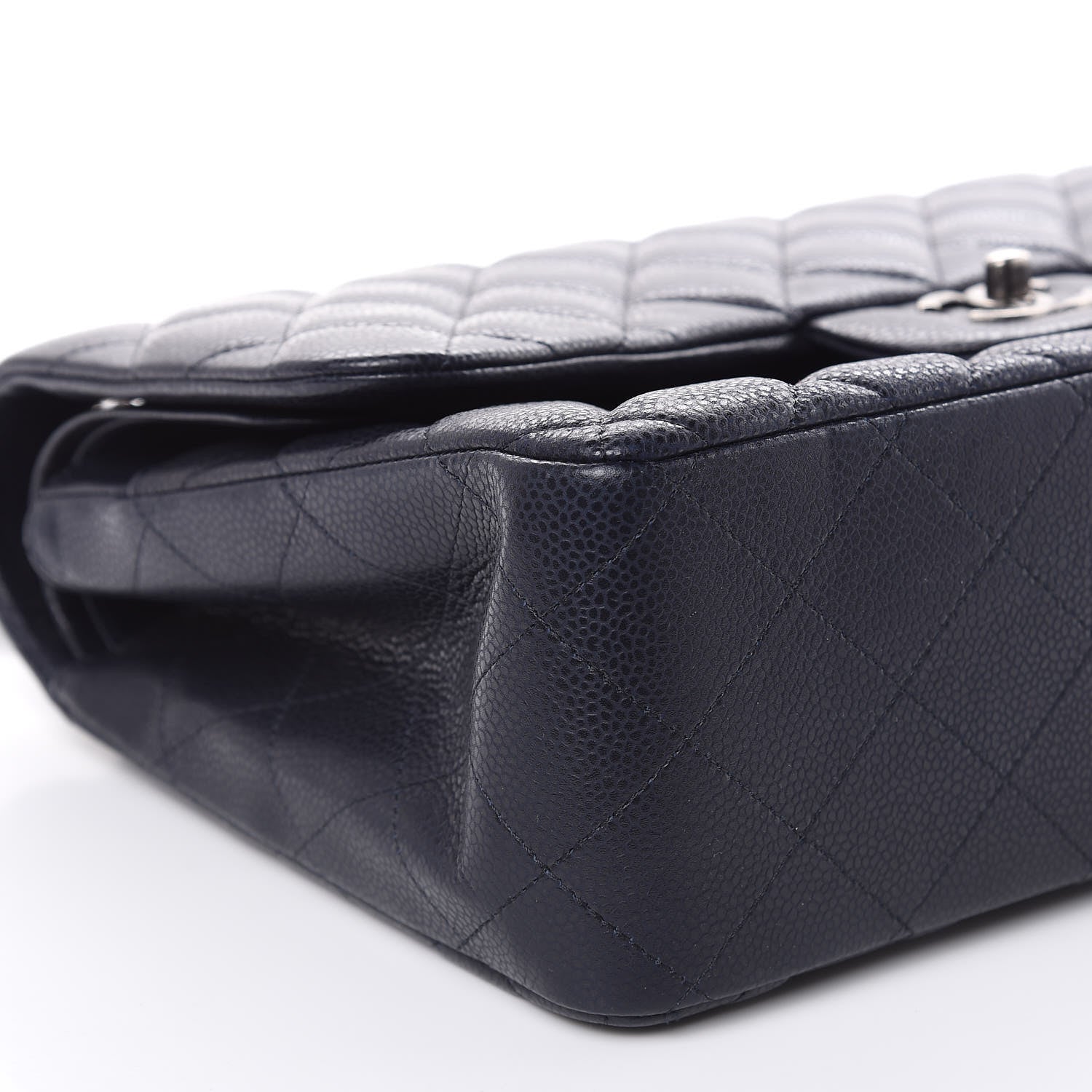 Chanel Caviar Quilted Jumbo Double Flap Navy Blue 8 of 10