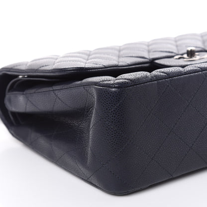 Chanel Caviar Quilted Jumbo Double Flap Navy Blue 8 of 10