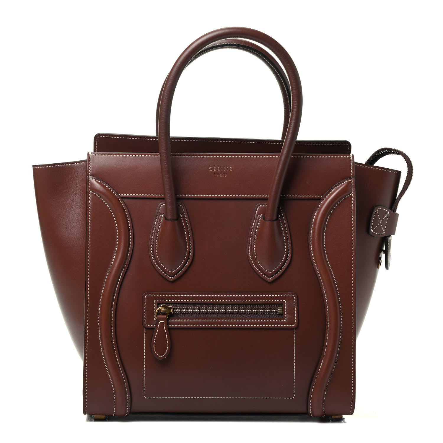 Celine Satinated Natural Calfskin Micro Luggage Dark Brown 1 of 3