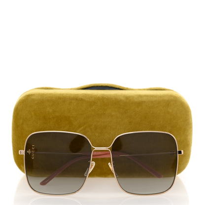 Gucci Metal Square Frame Sunglasses GG0443S Gold Grey 8 of 8