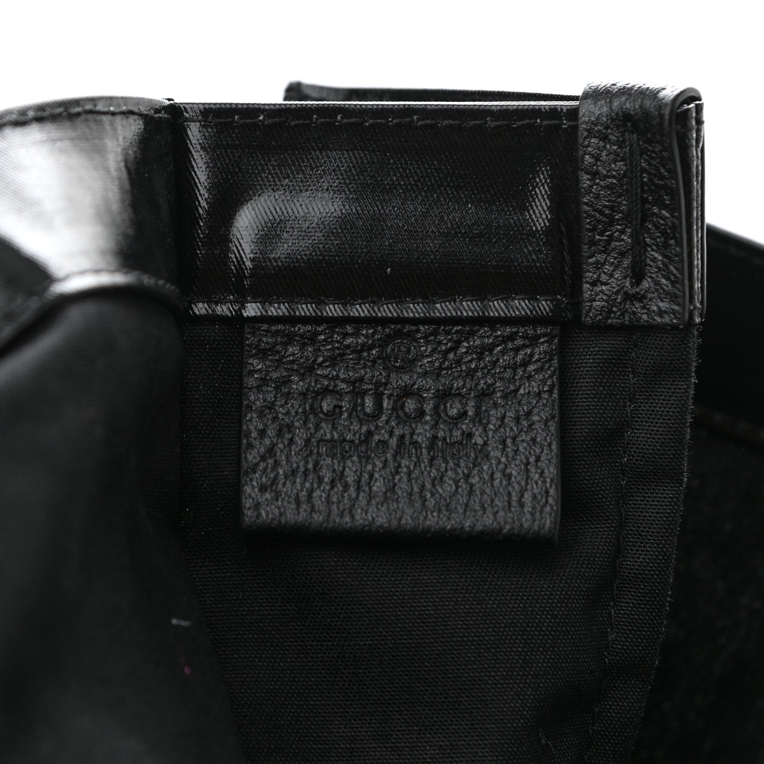 Gucci Patent Canvas Frame Logo Vertical Tote Black Crop 7 of 11