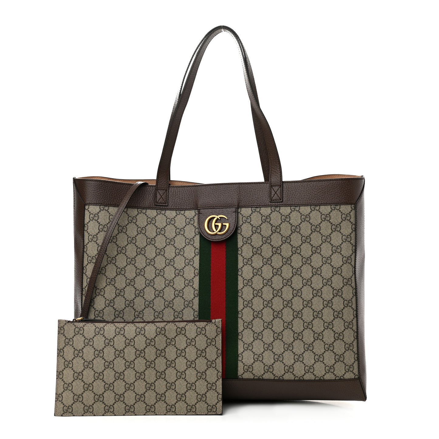 GG Supreme Monogram Web Ophidia Tote Brown