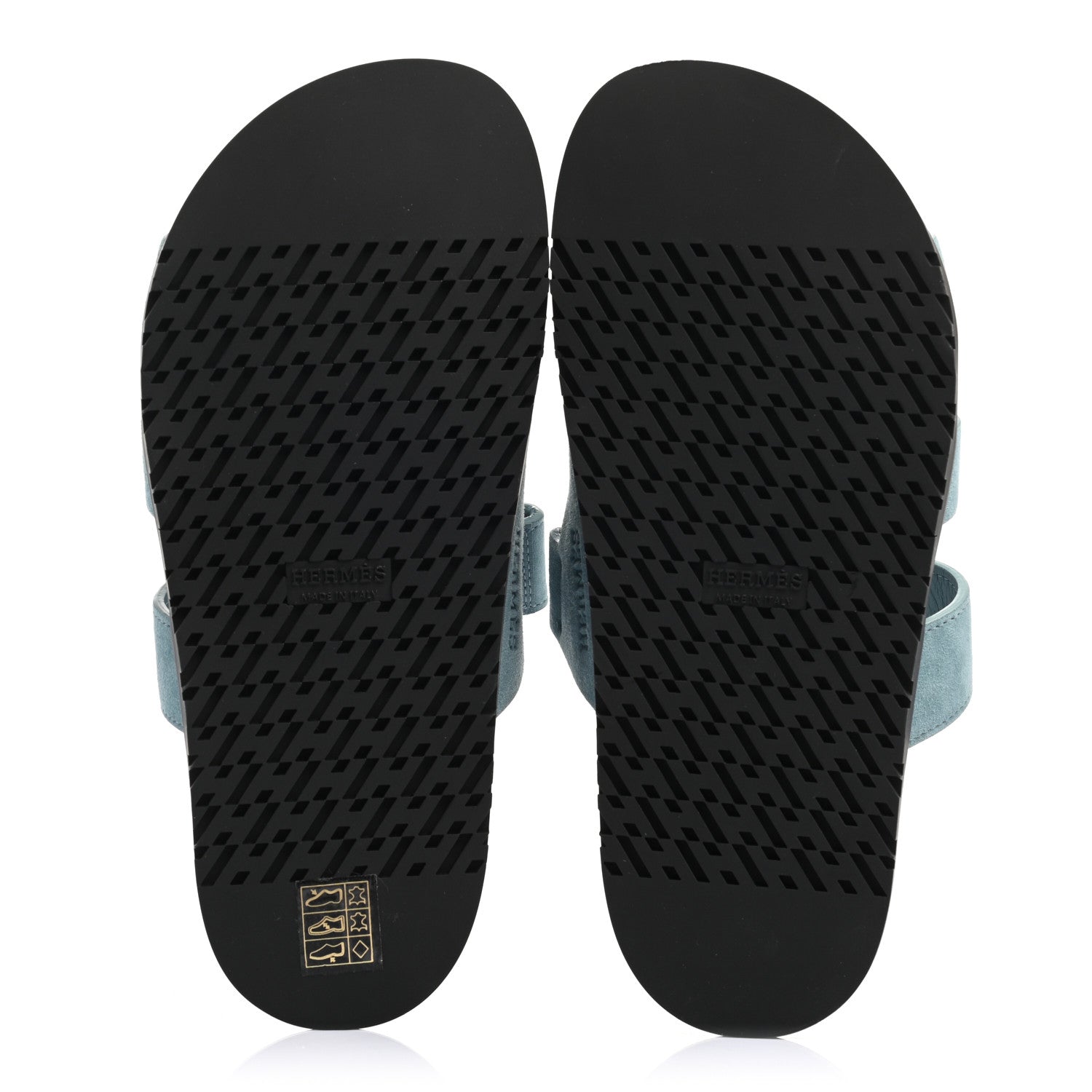 Hermes Suede Goatskin Womens Chypre Sandals 38 Vert d'eau 5 of 8