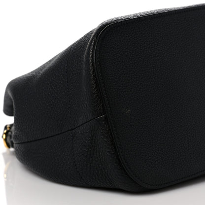 Prada Vitello Daino Drawstring Bucket Black 7 of 8