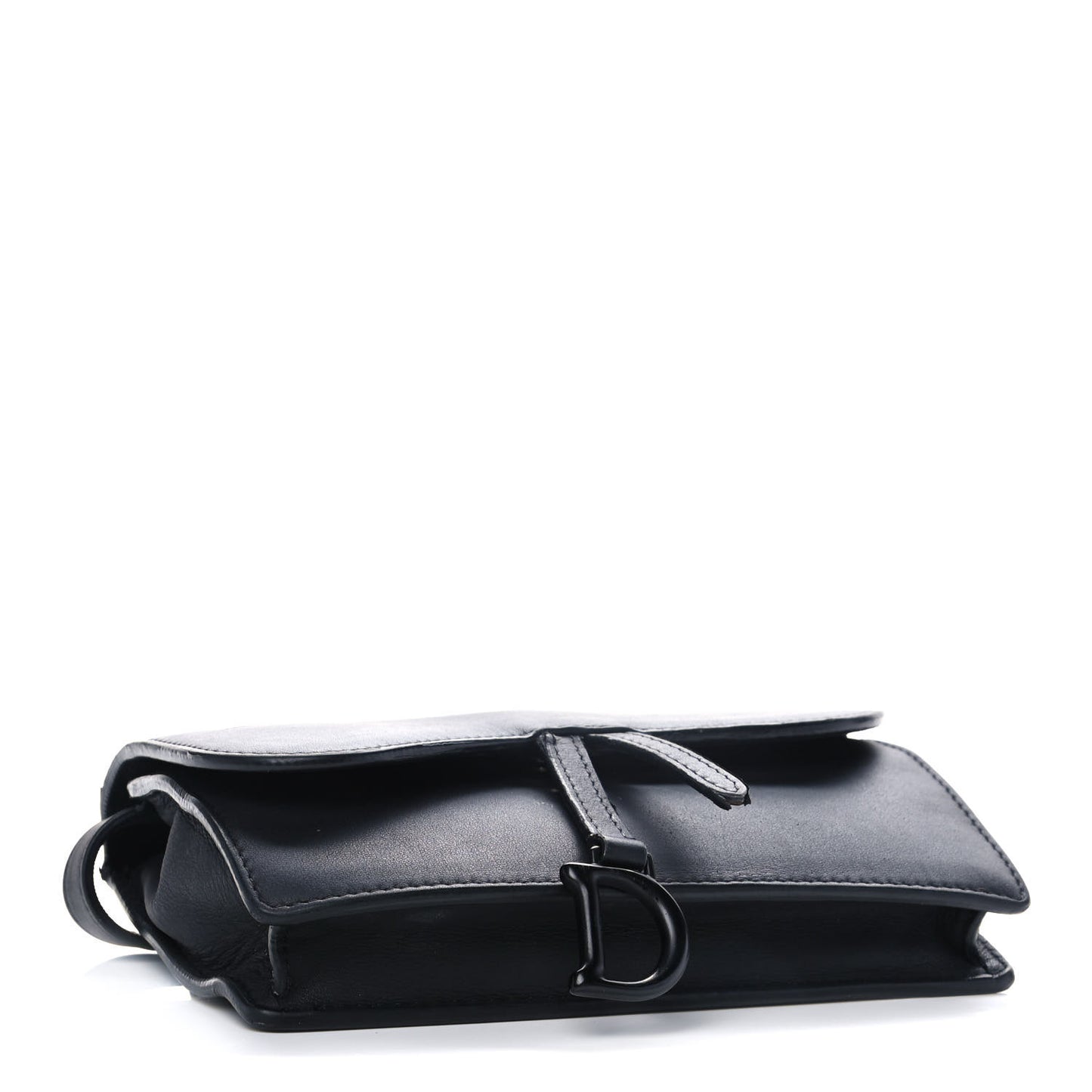 Ultra Matte Calfskin Saddle Belt Bag Black